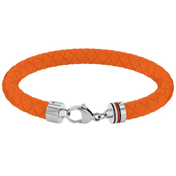 Καουτσούκ βραχιόλι Tommy Hilfiger 2790557 σε πορτοκαλί χρώμα με ασημί κούμπωμα από ανοξείδωτο ατσάλι.